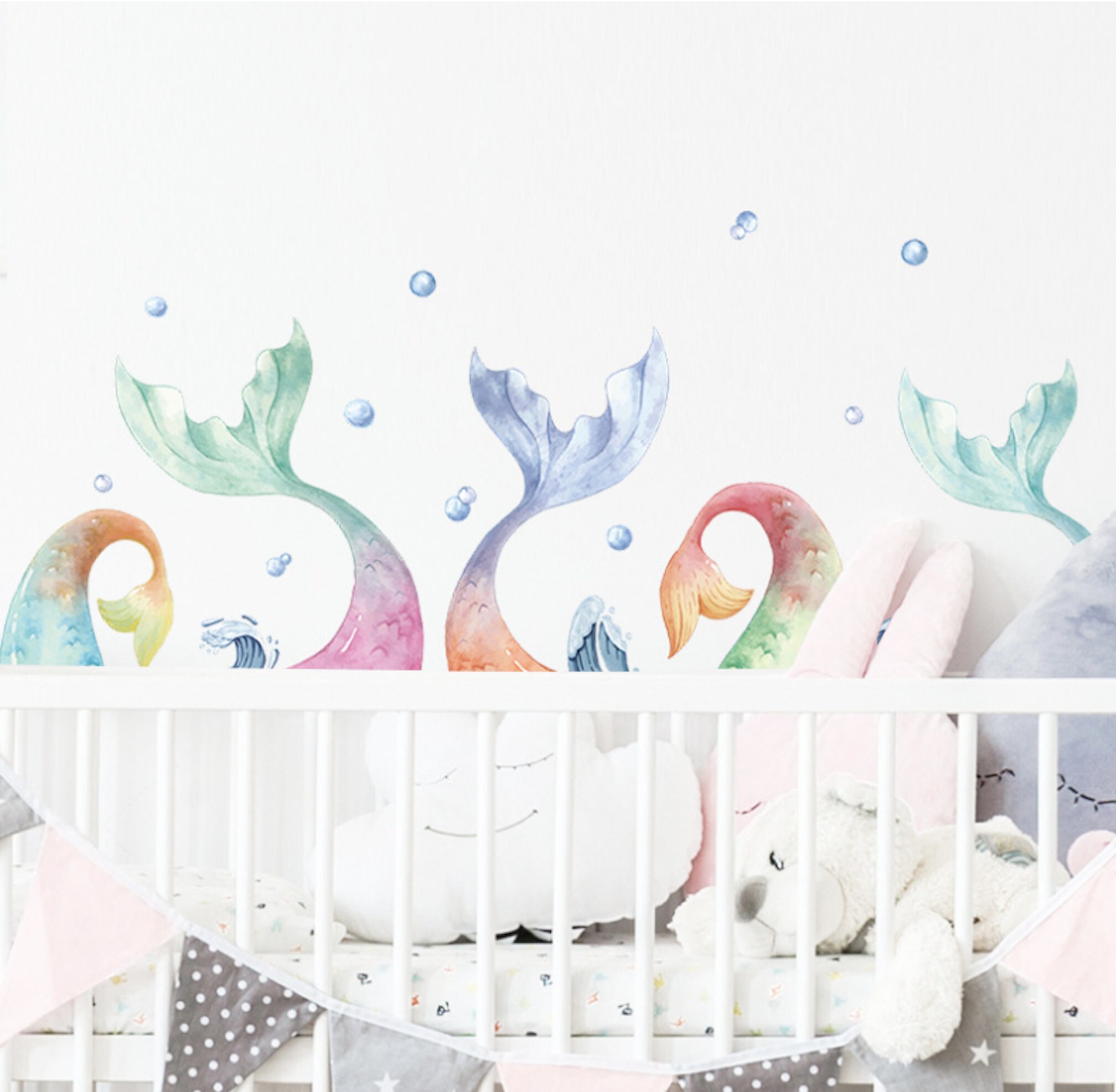 Mermaid Tail Wall Stickers / Mermaid Wall Decal / Mermaid Etsy