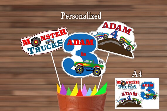 Monster Truck Birthday Party Decoration Monster Truck Etsy