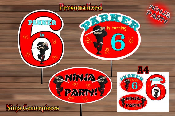 Ninja Birthday Party Decoration Ninja Centerpiece Ninja Party Favor Ninja Birthday Party Pdf Or Jpg