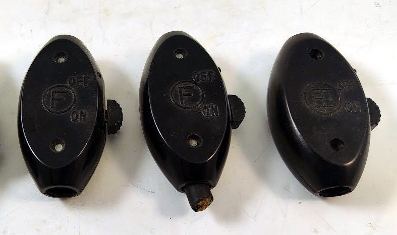3 Vintage In-line Lamp Cord Rocker Toggle On/off Switches, Circle F ...