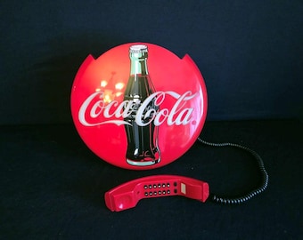 その他 Coca-Cola brand Disc telephone Vintage Coca-cola Light up Disc Telephone W/original Box