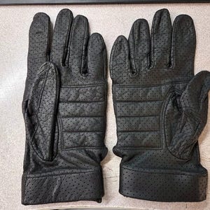 Harley Davidson Black Leather Motorcycle Riding Gloves Full Finger - Mens Size M