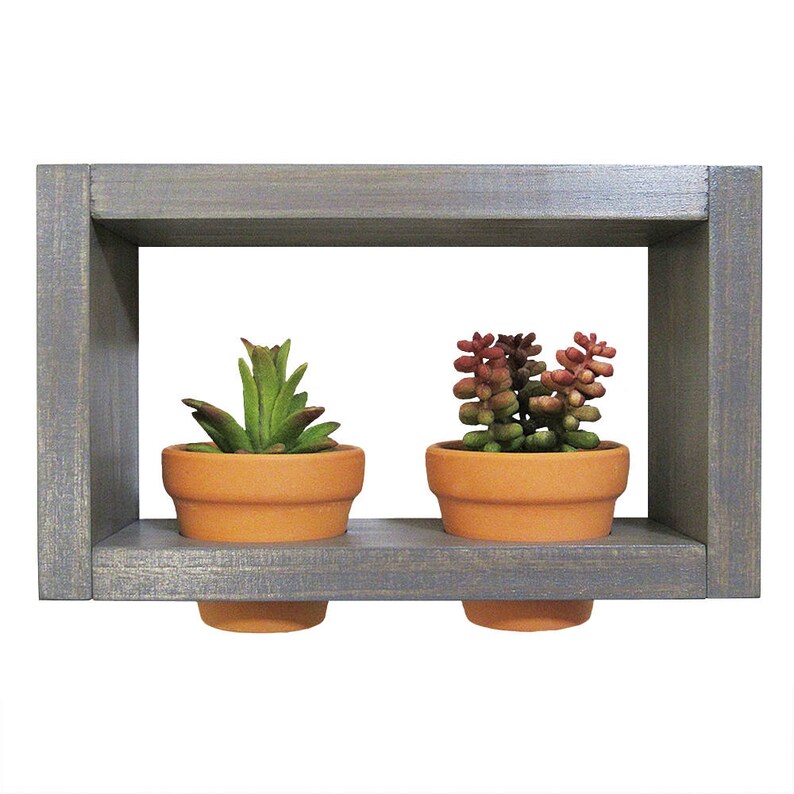 Indoor Wall Planter Mini Succulents Air Plant Holder Clay Terracotta Pot Rustic Modern Cute Shadow Box