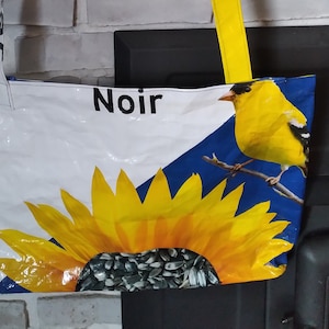Bolsa de semillas de pájaro reciclada Bolso grande con cremallera