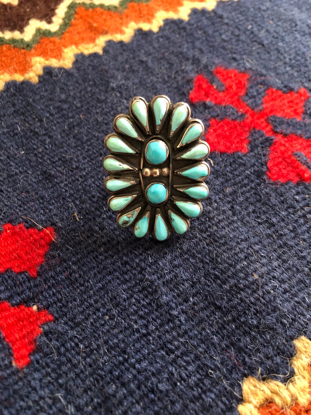 138 Turquoise Cluster Ring