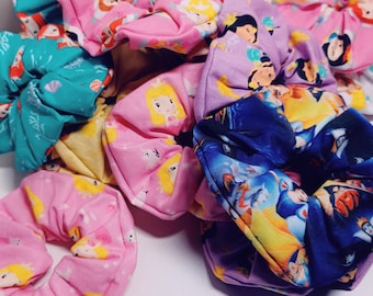 Handmade Disney Princess Scrunchies, Hair Ties (Set of 2)
