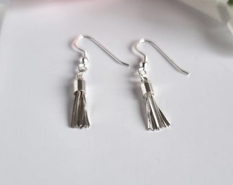 Sterling silver tassel chain drop earrings, sterling silver tassels with box chains earrings gift for her, mothers day gift,