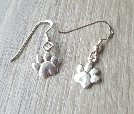 Paw print dangle earrings hot sale