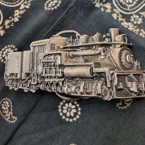 1983 Train Engine Locomotive Railroad Pewter Belt Buckle by Great American Buckle Co