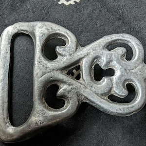 Antique Pewter Art Nouveau Belt Buckle