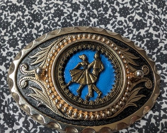 Square Dancing Western Swing Cowboy Belt Buckle