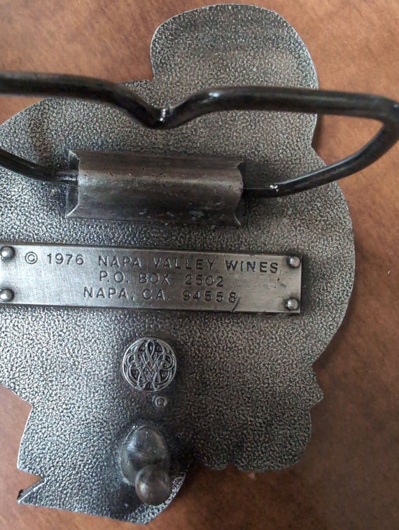 1976 Napa Valley Wines Vintage Belt Buckle - image 2