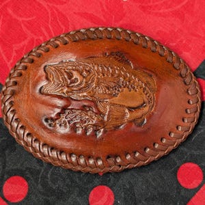 Embossed Leather Fish Belt Buckle