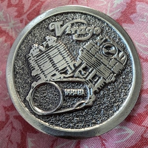 Yamaha Virago V-Twin Engine Motorcycle 1970s Vintage Belt Buckle