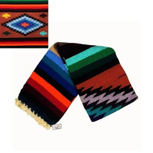 Mexican Diamond Blanket Rust Red Brick | Thick XL Mexican Yoga Blanket Amber | Southwest Blanket | Baja Blanket Mexican Throw | Aztec Navajo