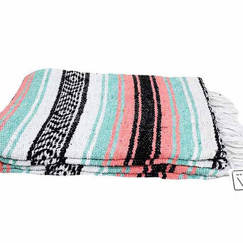 Mexican Blanket Pastel La Playa Lightweight Yoga Blanket Etsy