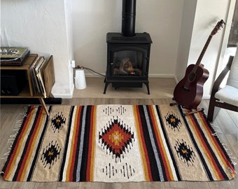 Wool Mexican Blanket | Aztec Diamond Throw Blanket | Southwest Blanket | Mexican Blanket Rug -  Baja Blanket Mexican Home Decor