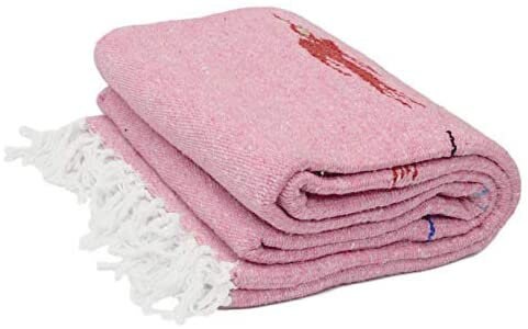 Mexican Blanket Pink Thunderbird Yoga Blanket Thick and Soft Falsa