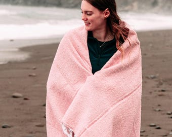 Mexican Blanket | Yoga Blanket | Solid Colors | Handmade Sarape Blanket | Thick Savasana Blanket | Authentic Baja Blanket Cobija