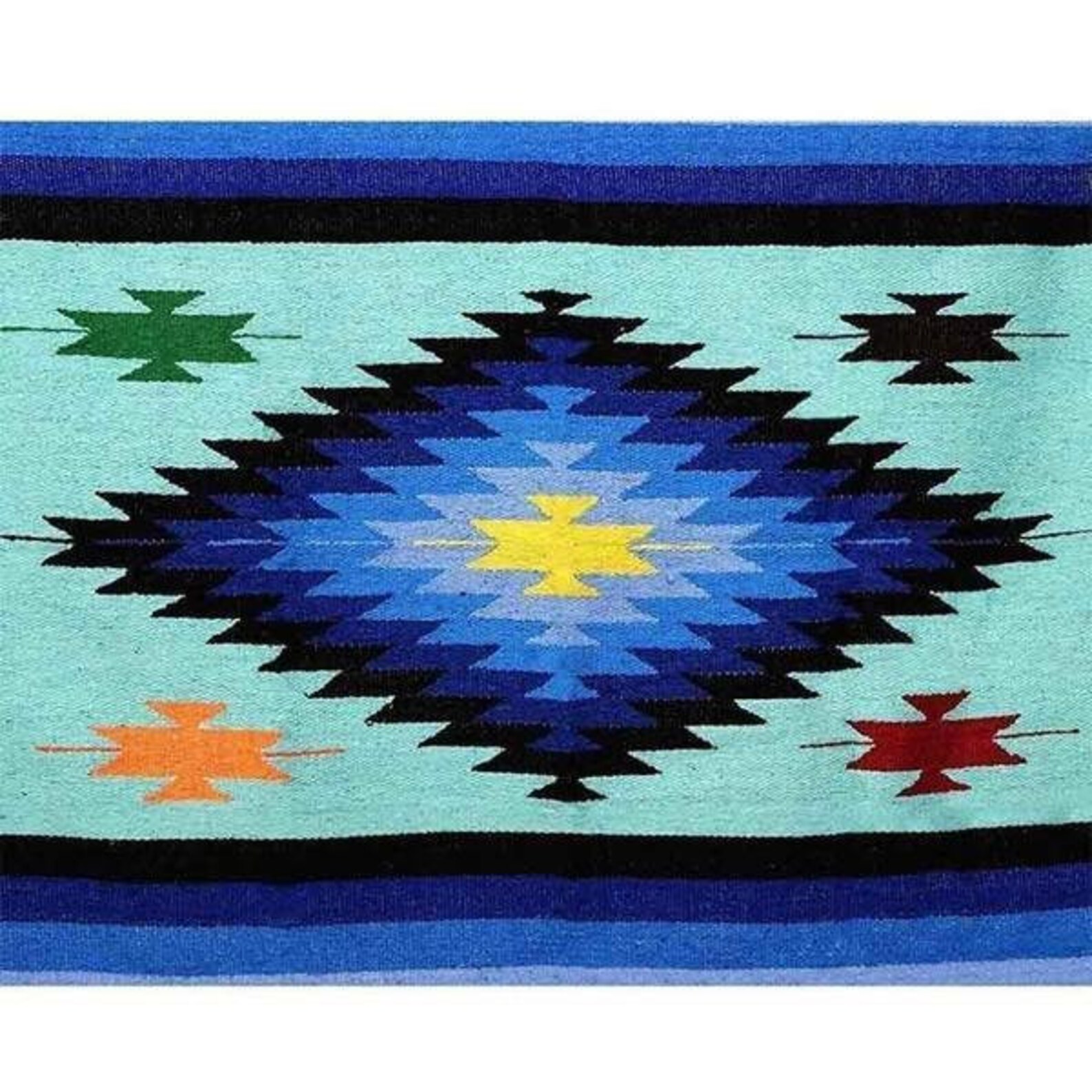 Mexican Blanket Mint Yoga Blanket Southwest Blanket Etsy