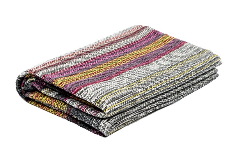 Grey Blanket, Handwoven Serape Style Blanket from Portugal, Great Yoga blanket, Yoga Rug, Picnic Blanket, & Beach Blanket image 4