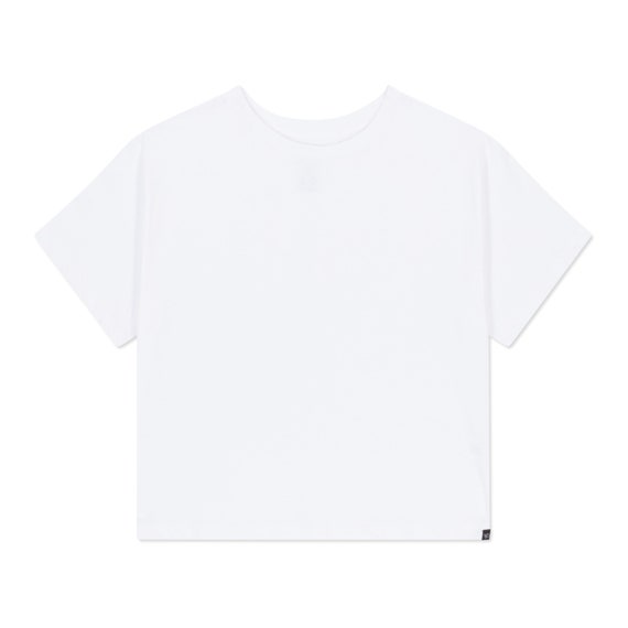 Boxy Tshirt White, 100% Cotton Tee Women's Plain White Shirt GOTS
