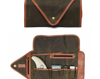 Surf Kit | Surfer Gift | Surfing Accessories & Essentials Surf Wax, Sunscreen, Surf Tool, Lip Balm | Canvas Travel Pouch | Longboarding Gift