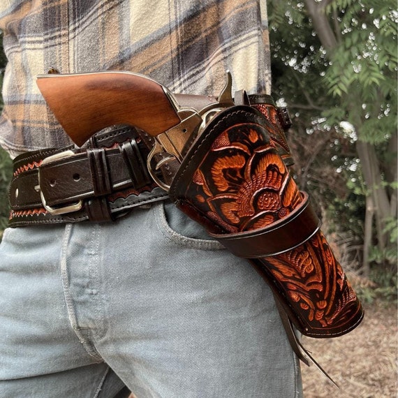 Revolver Holster Azula Custom Leather Cross Draw Outdoor Gun Belt - Main Image