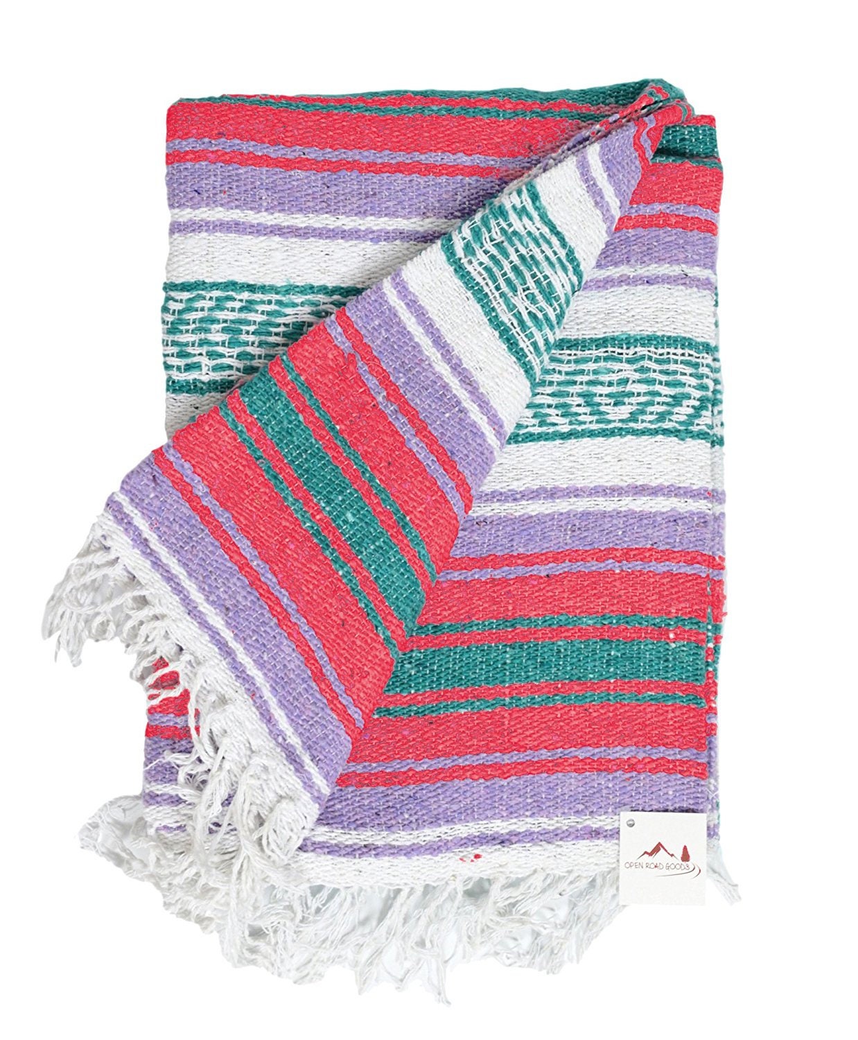 Mexican Blanket Pink Purple Yoga Blanket Vintage Style | Etsy