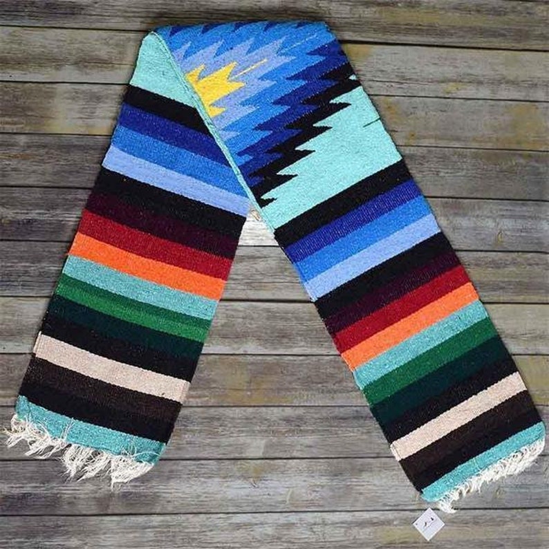 Mexican Blanket Mint Yoga Blanket Southwest Blanket Etsy