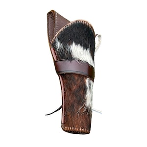 Cross Draw Holster | REAL COWHIDE Western Leather Holster | Attaches to Belt | Old West Cowboy Holster | Handmade | Colt Ruger Wesson