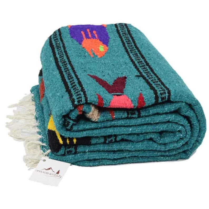 Mexican Fish Blanket Teal Picnic & Beach Blanket Turquoise Etsy