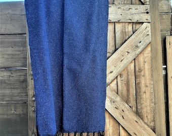 Mexican Blanket Blue Solid Color | Navy Yoga Blanket | Thick Mexican Blanket | Picnic Blanket | Serape Baja Blanket | Throw Blanket