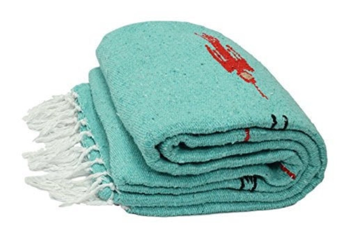Mexican Baja Thunderbird Blanket Mint Heavyweight Yoga Etsy