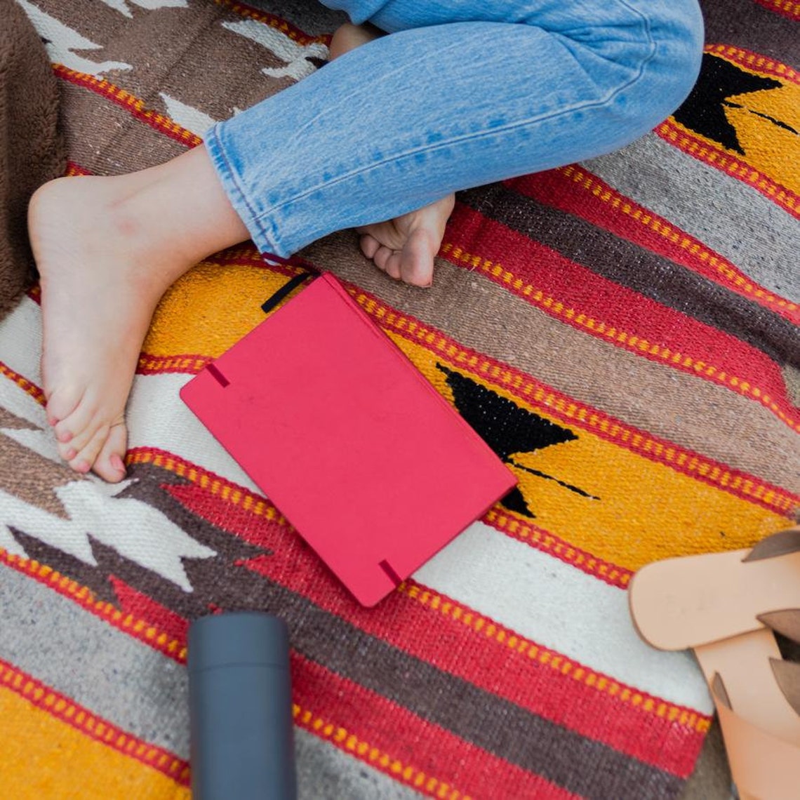 Wool Mexican Blanket XL & Thick Tan Yellow Grey Black Red Etsy
