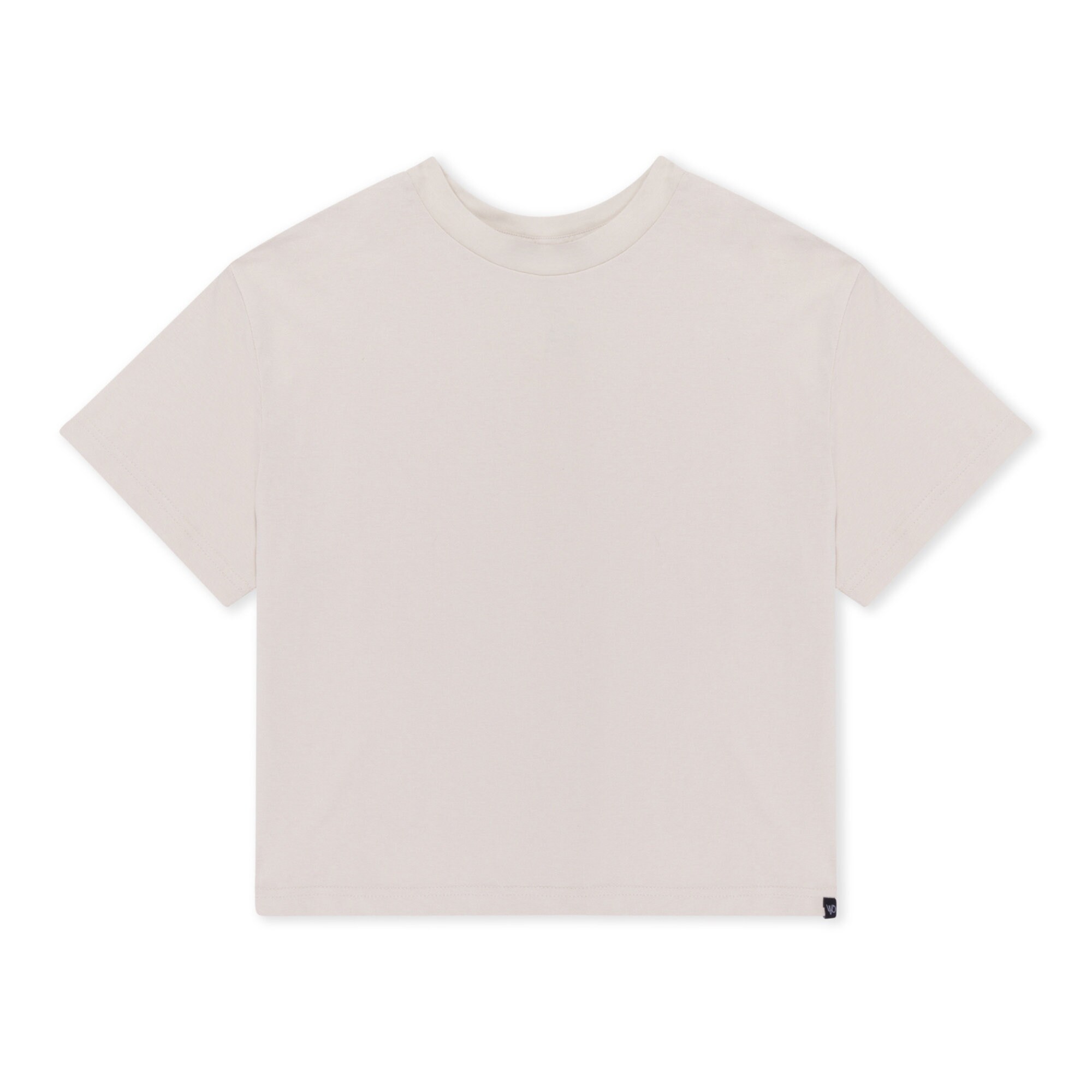 Womens Boxy Tee - Beige / Off-white / Tan- 100% Cotton