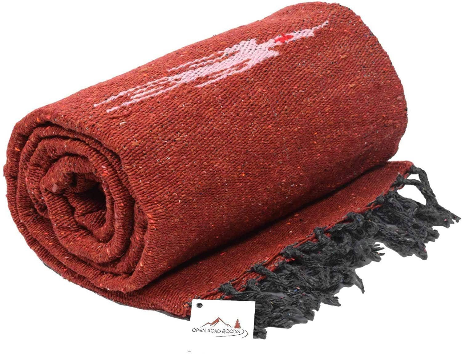 Mexican Baja Thunderbird Blanket Rust Orange | Heavyweight Yoga Blanket | Thick Meditation Blanket | Vintage Throw | Boho Wall Tapestry