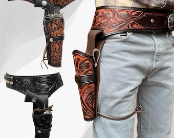 Western Leather Holster | Revolver Holster Gun Belt 44/45 | Cowboy Western Leather Holster | Revolver Holster Gun Belt 44/45 | Cowboy