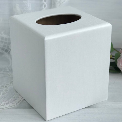 White Tissue Box Cover Farmhouse Bathroom Accessories Tissue Etsy