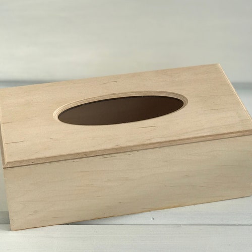 Wooden Tissue Box Unfinished Unpainted Plain Wood Box Etsy