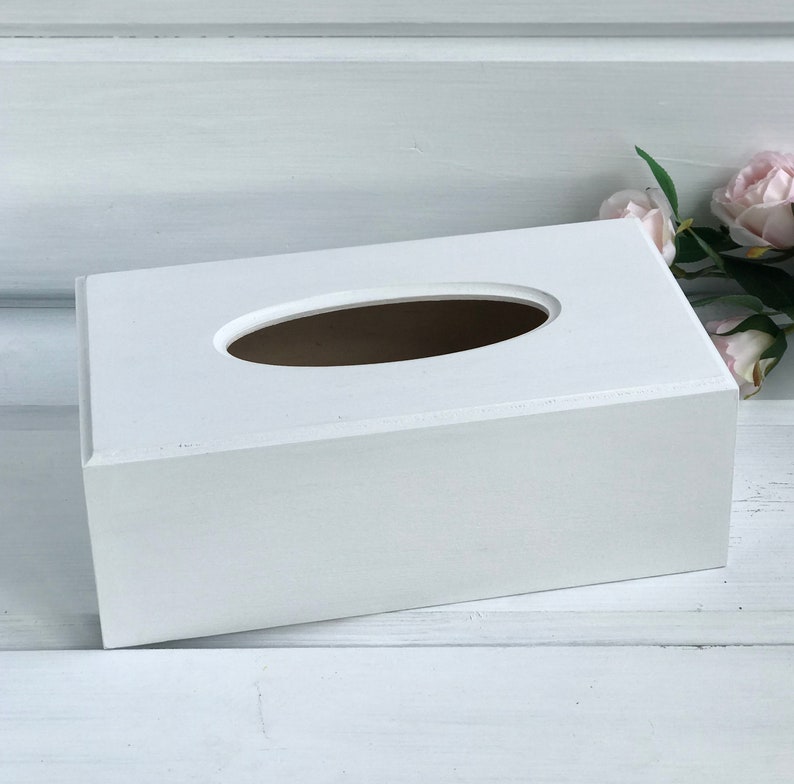 White Tissue Box Cover Farmhouse Bathroom Accessories Tissue Etsy