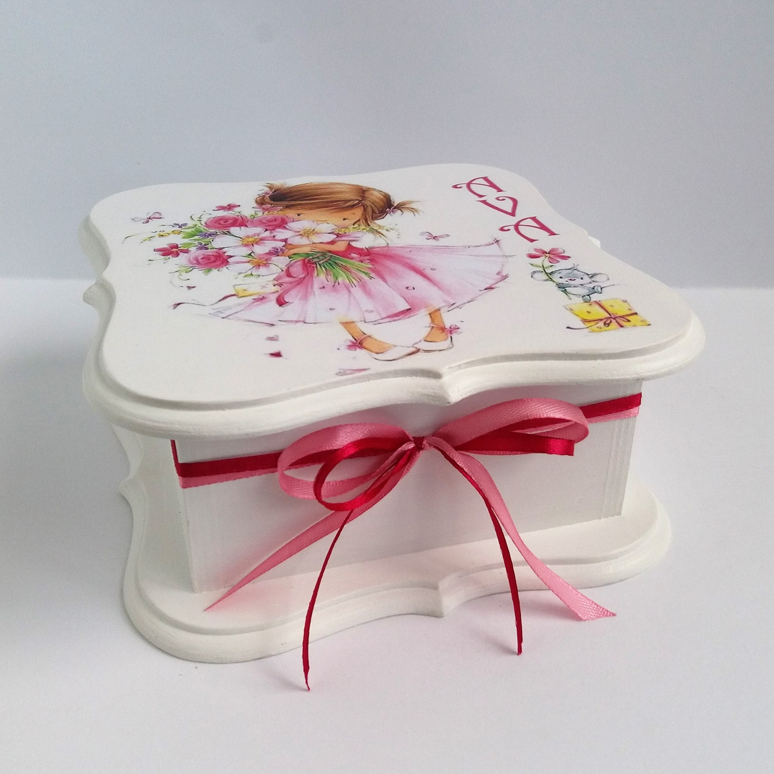 Personalized Girls Jewelry Box Pink Baby box Christmas Gift Etsy
