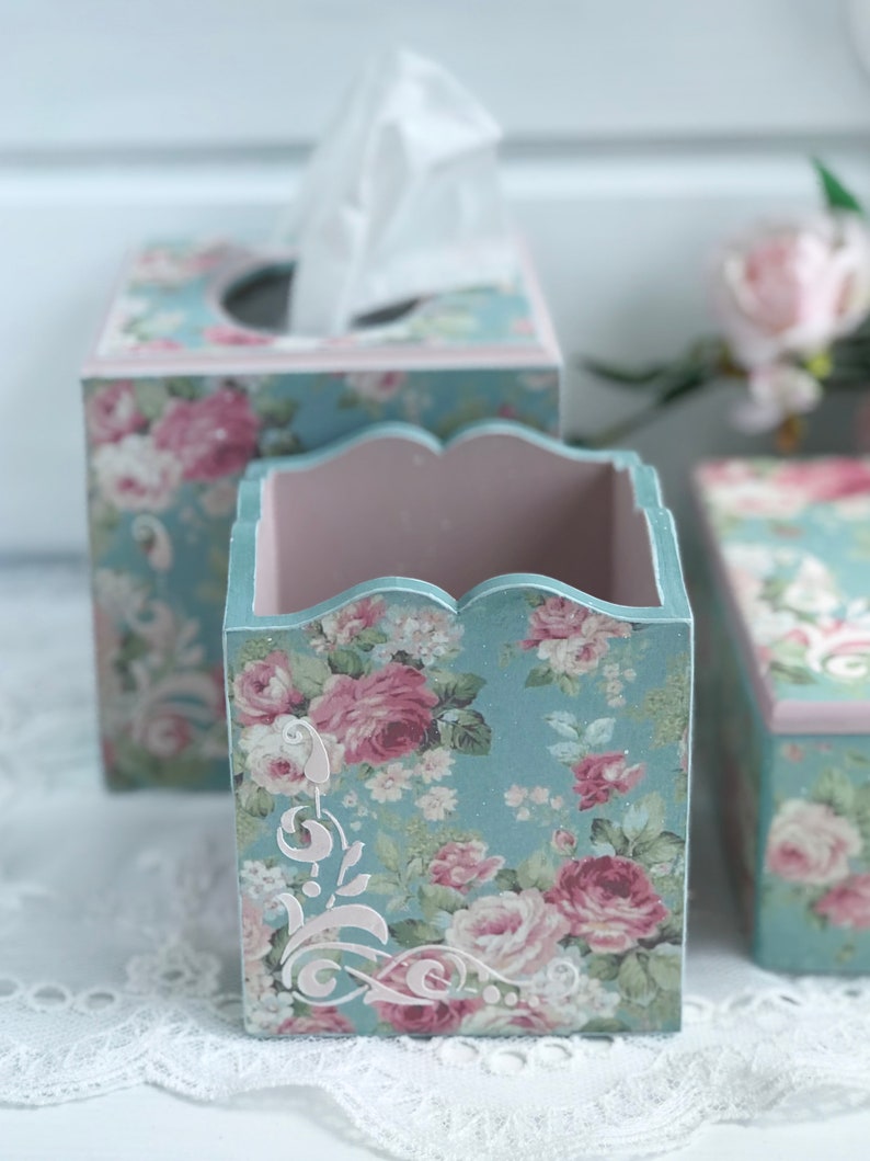 Shabby Chic Bathroom Set Blue Bathroom Accessories Set Etsy