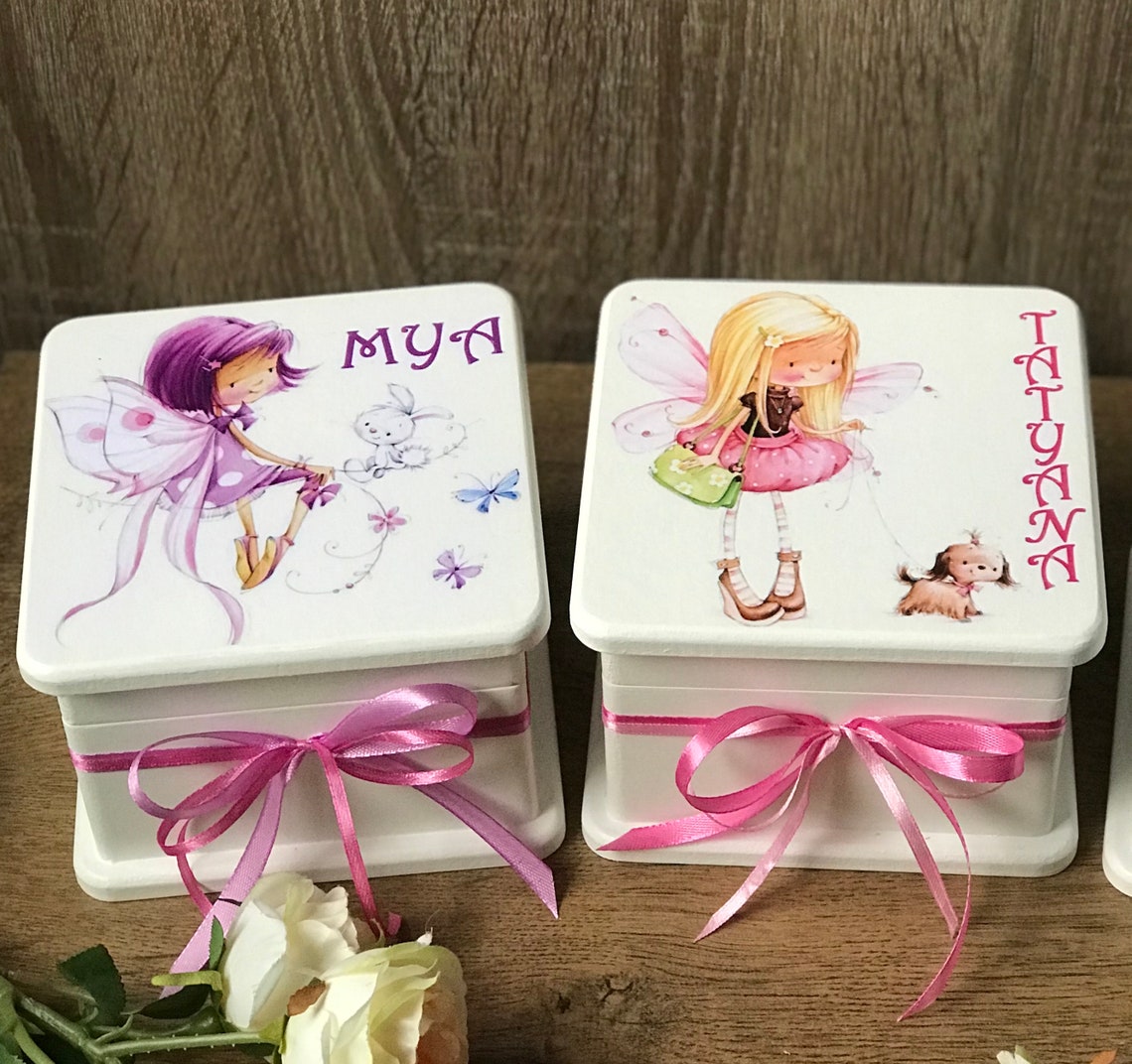 Personalized Girls Jewelry Box Kids Keepsake box Birthday Etsy