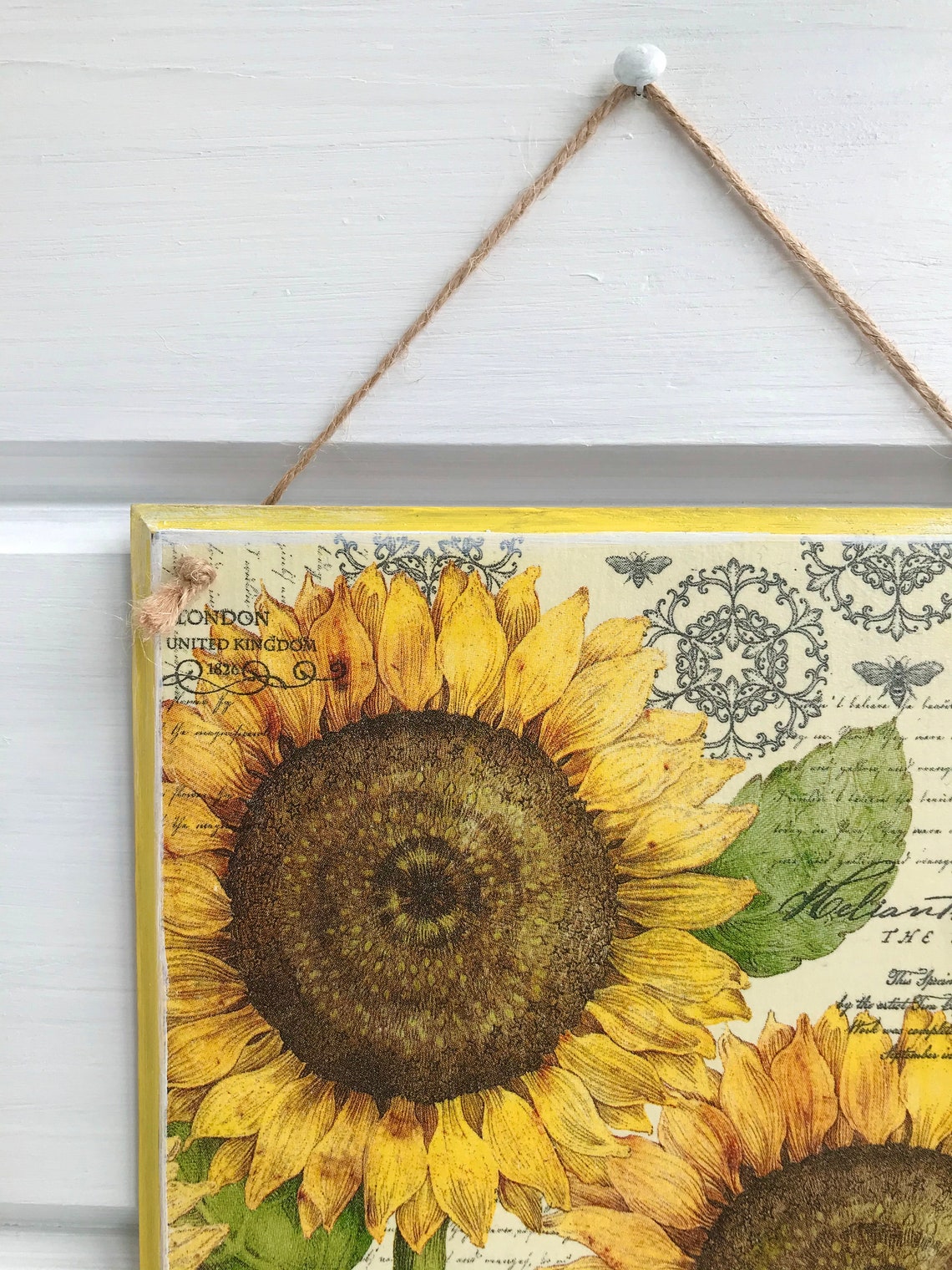 Sunflower wall hanging Sunflower kitchen decor Farmhouse Etsy