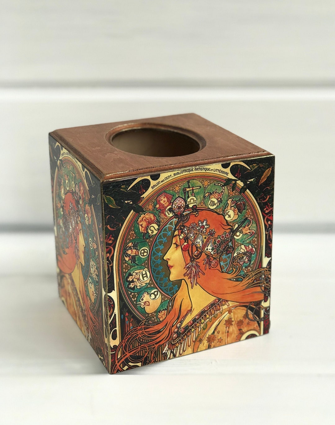 Taschentuchbox Aus Holz Alphonse Mucha Box Geschenk Zum Muttertag taschentuchbox-aus-holz-alphonse-mucha-box-geschenk-zum-muttertag