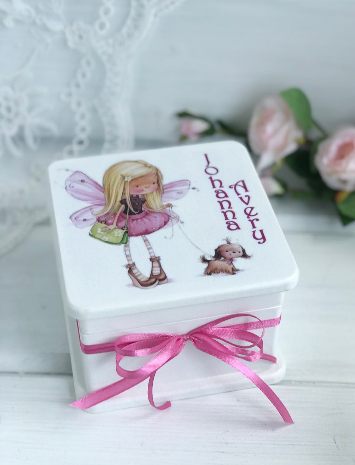 Personalized Girls Jewelry Box Kids Keepsake box Birthday Etsy