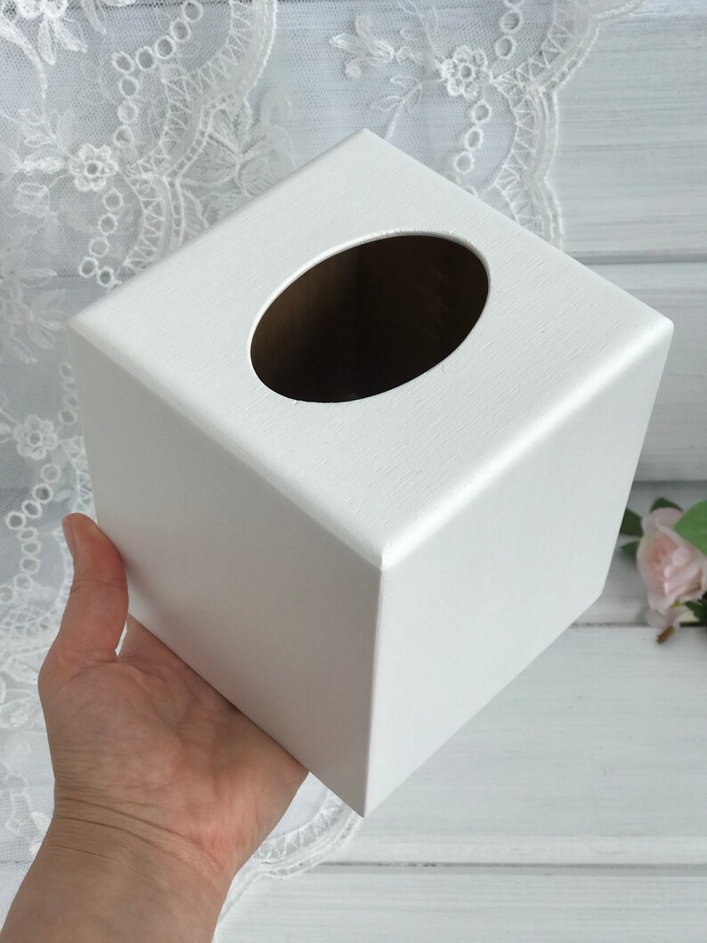 White Tissue Box Cover Farmhouse Bathroom Accessories Tissue Etsy