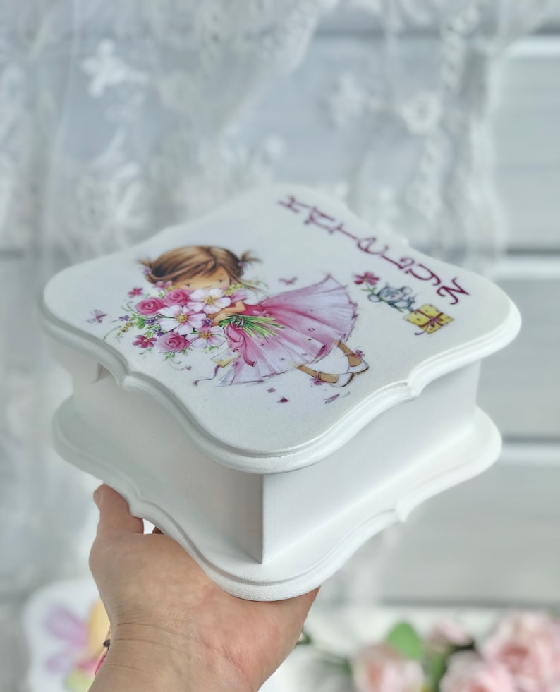 Personalized Girls Jewelry Box Baby Keepsake Box Birthday Etsy