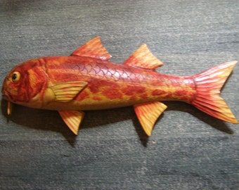 Wall Mask Koi Goldfish 50cm Wooden Mask Mask Pond Fish Mask